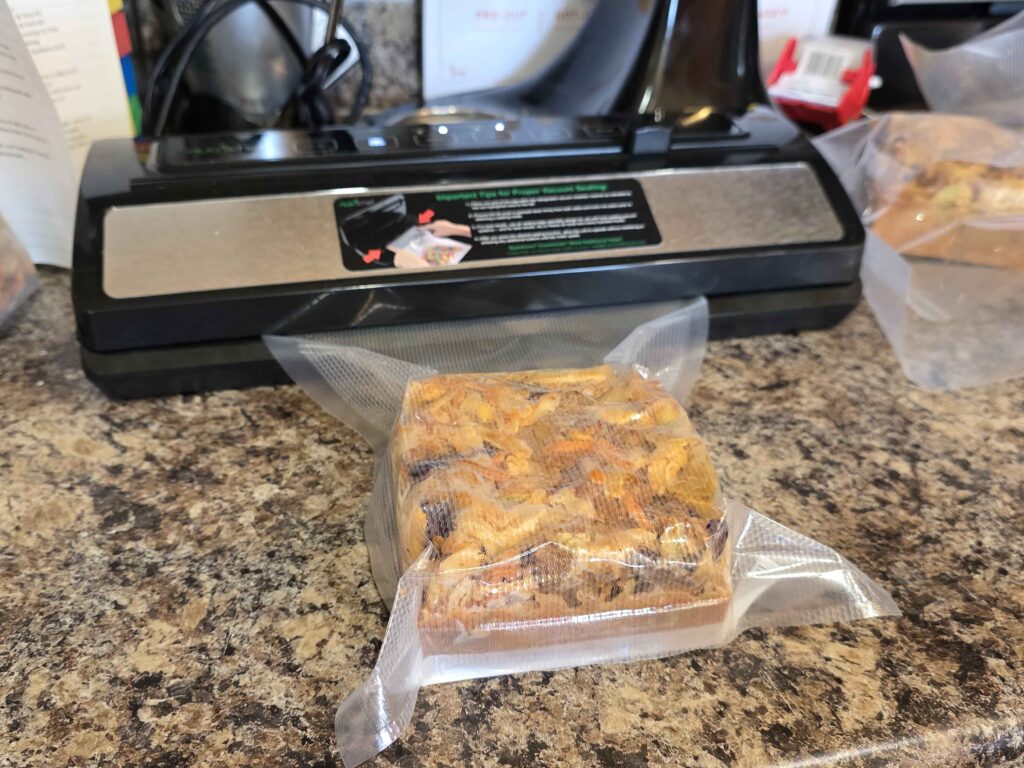 Me and my trusty vacuum sealer at it again. It really does help keep these super fresh.
